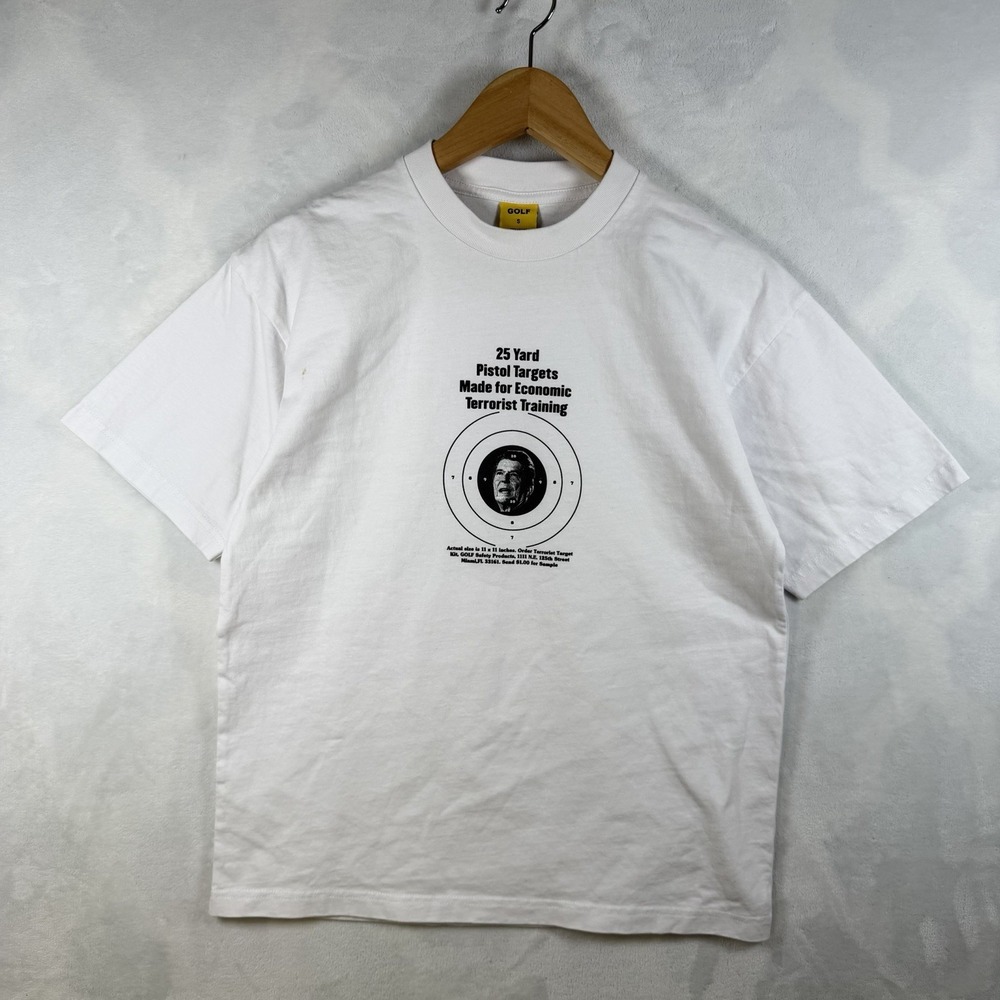 Golf Wang Ronald Reagan Target Practice Double R White Skate Tee Shirt Mens S